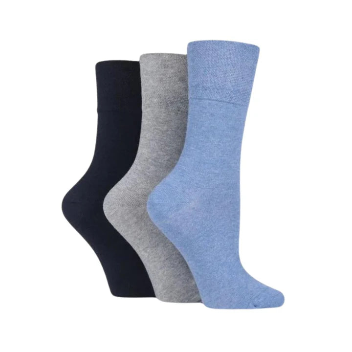 Ladies' Diabetic Cotton 3 Pack Socks