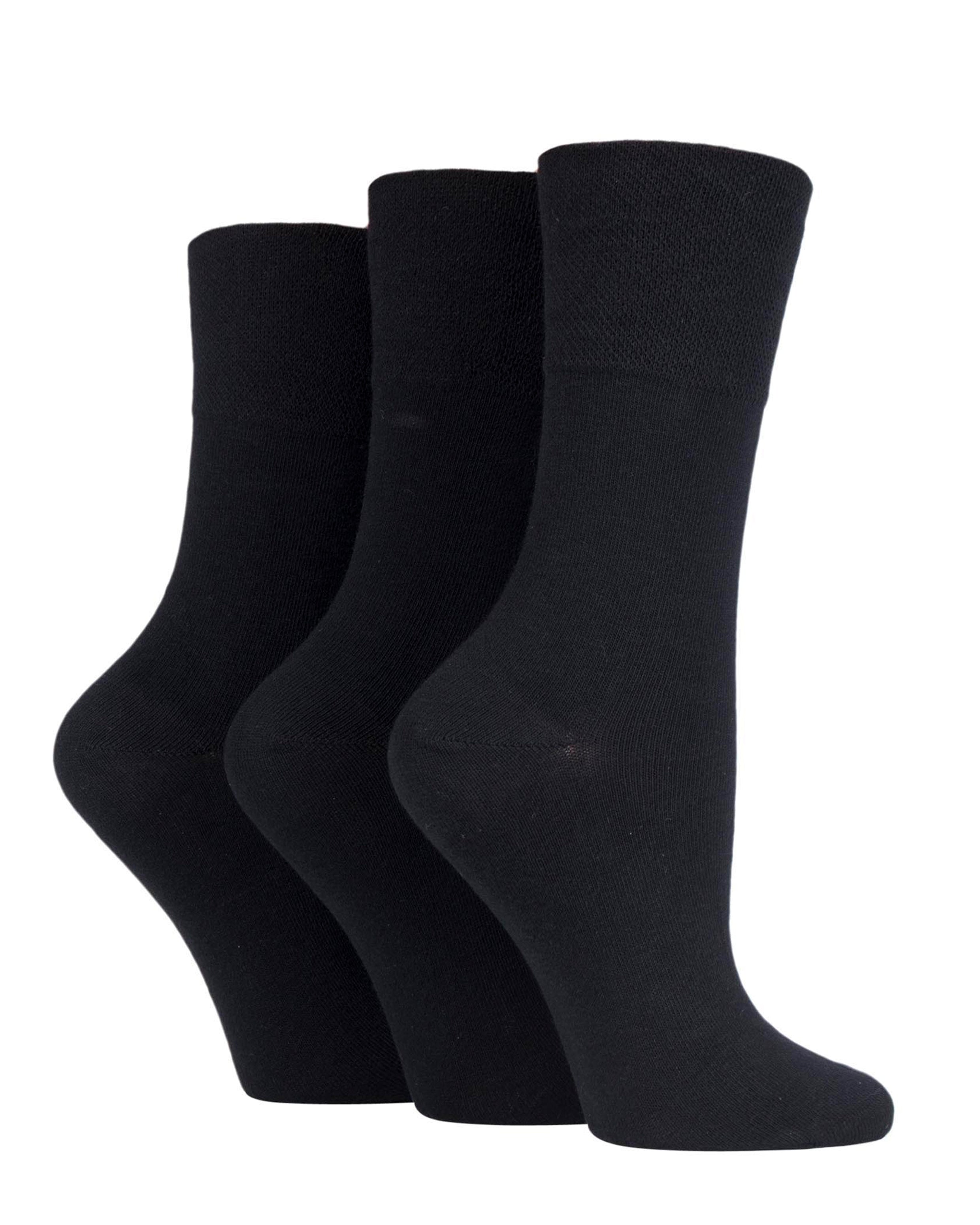 Ladies' Diabetic Cotton 3 Pack Socks