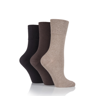 Ladies' Diabetic Cotton 3 Pack Socks