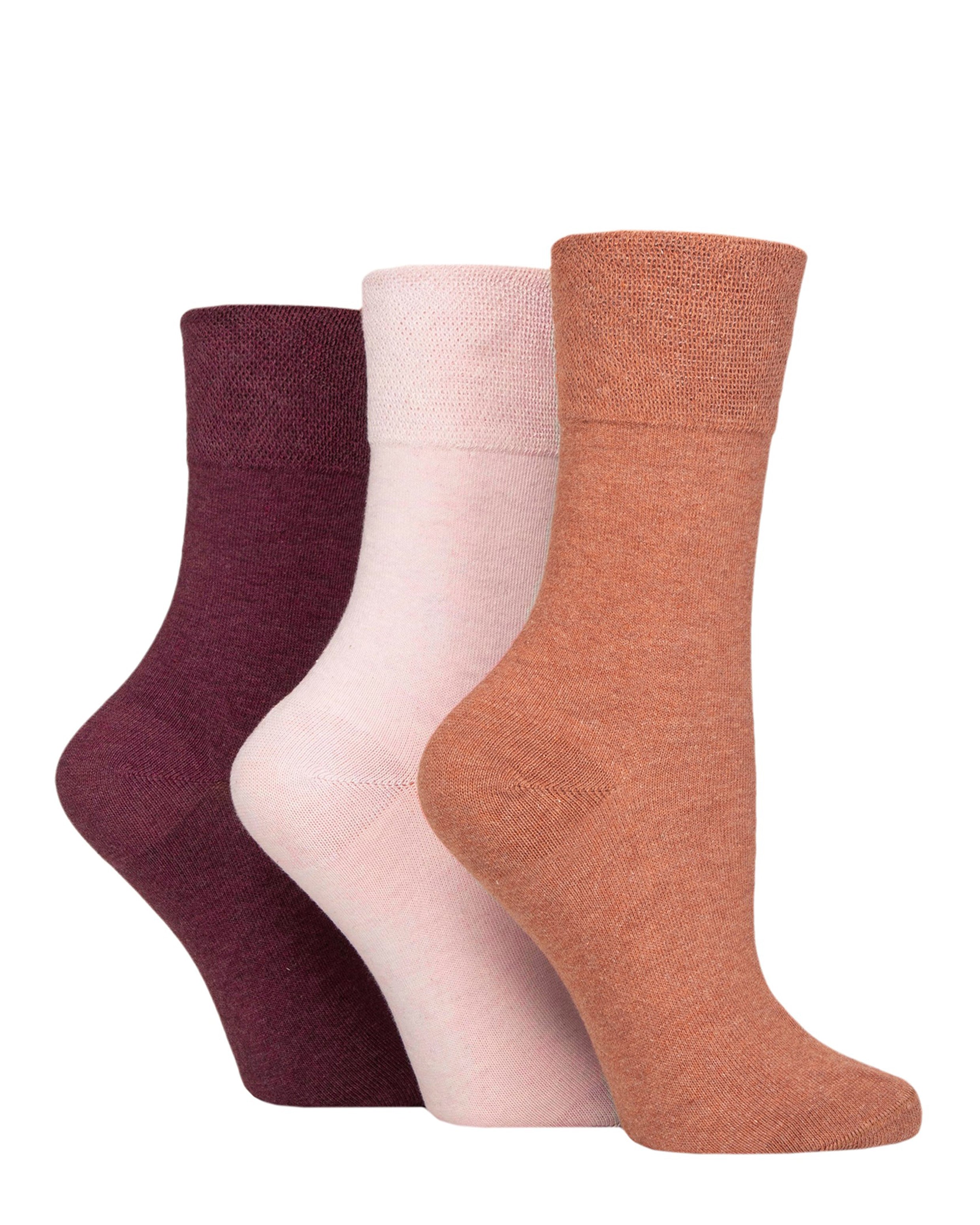 Ladies' Diabetic Cotton 3 Pack Socks